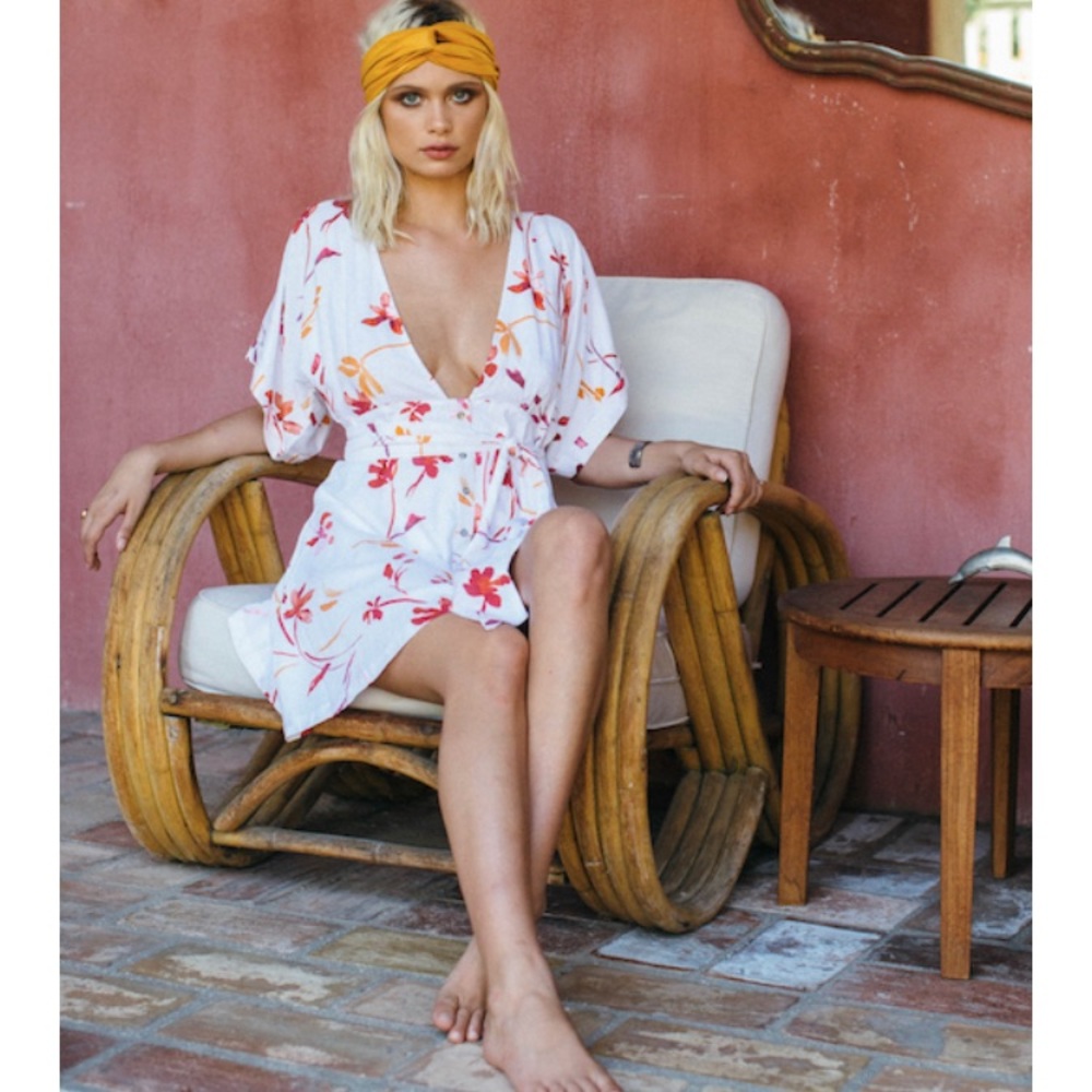 Winston White Liza Dress Kimono Watercolor Floral